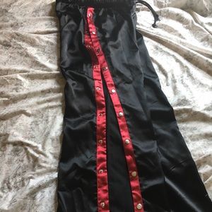 Satin track pants ,side snaps